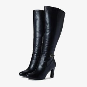 NWOT Naturalizer Henny Premium Genuine Leather 18" Heeled Boots in Black